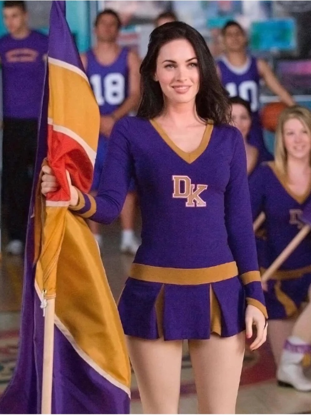 Jennifers body Purple & Gold Cheerleader Uniform Top and Skirt